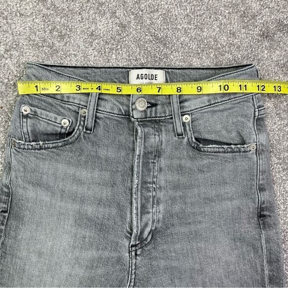 Agolde Nico Jeans Women’s 24 Gray Ankle Skinny High Rise Button Fly Stretch - Picture 10 of 13